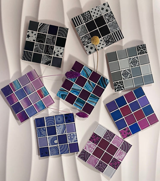 Glass Tile Coasters - COSMOS Element Collection